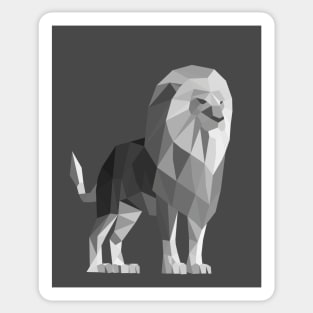 Grey Low Poly Lion Sticker